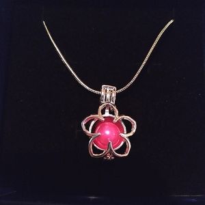 Handmade 925 Sterling Silver Plated Flower Necklace